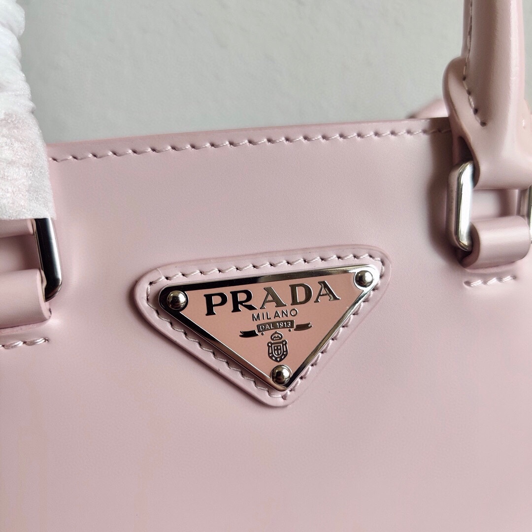 Prada Mini Leather Bucket Bag Shoulder Bag Alabaster Pink 1BA331